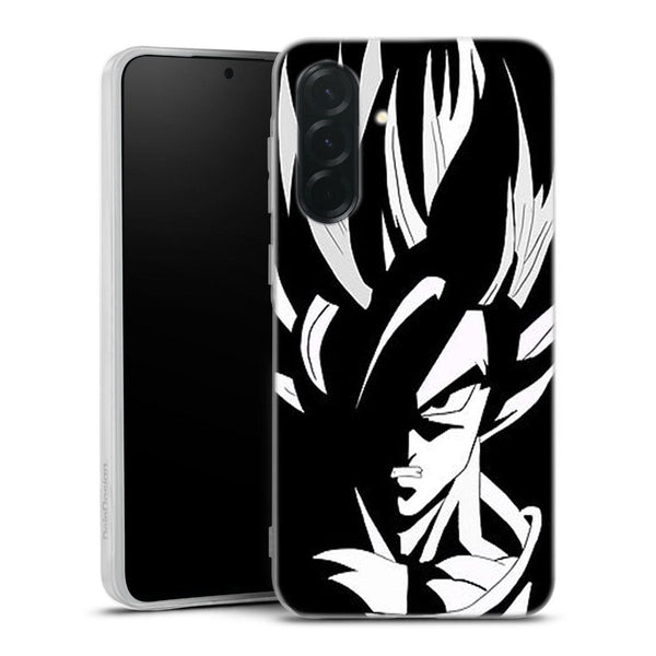 coque samsung A36 5G Super Cyan et Sango KU, collection Manga Dragon Ball Goku Ultra instinct, en noir et blanc, protection silicone Tpu anti-chocs