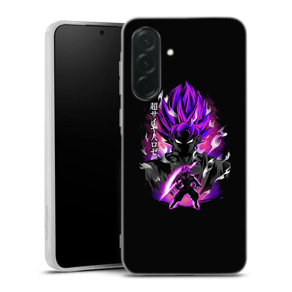 coque samsung A36 5G Super rose Power, personnage dragon ball rose imprimé en HD sur une protection silicone Tpu