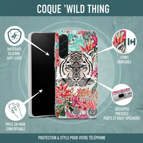 Une idée cadeau homme petit budget mais effet garanti avec la Coque Samsung Galaxy A36 5G Wild Thing, collection animaux