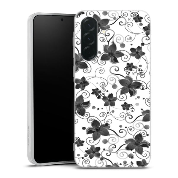 Coque Samsung Galaxy A27 5G Black Flower | Housse silicone, antichocs, protection optimale - Motif floral noir
