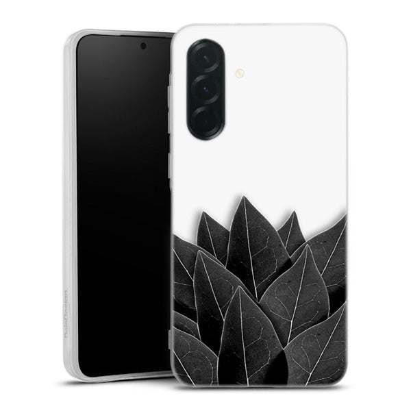 Coque Samsung Galaxy A36 5G Black Leaves | Housse silicone, antichocs, protection optimale - Motif floral noir