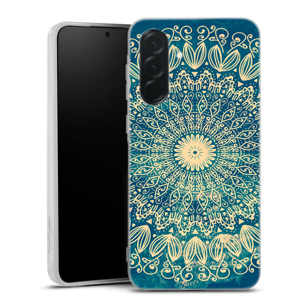 Coque pour Samsung A36 5G Blue organic boho mandala