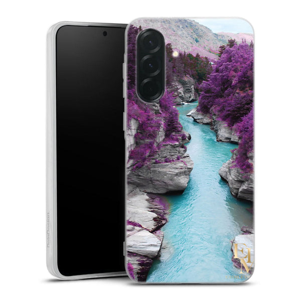 Coque Samsung Galaxy A36 5G Cascade | Housse silicone, antichocs, protection optimale - Motif floral Purple