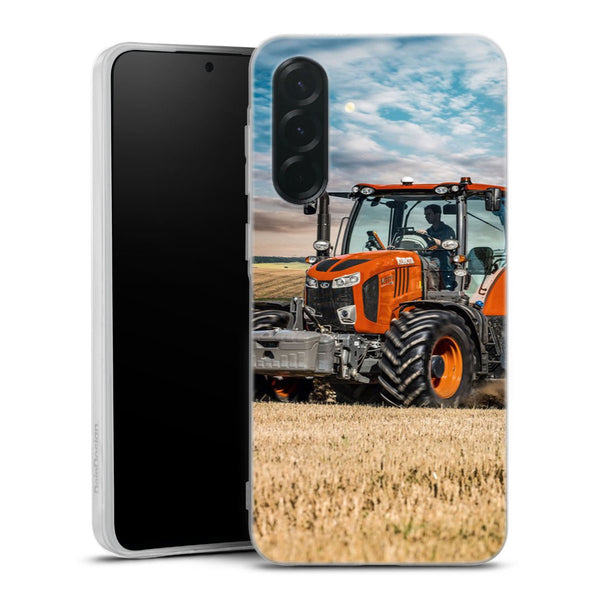 Coque Samsung Galaxy A37 5G Farm Tractor Kubota | Housse silicone, antichocs, protection optimale - Motif floral Rouge