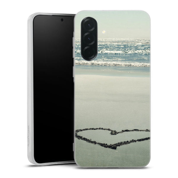 Coque Samsung Galaxy A27 5G I Heart the Beach | Housse silicone, antichocs, protection optimale - Motif floral sur la Plage