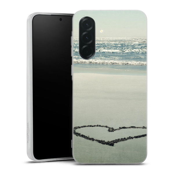 Coque Samsung Galaxy A36 5G I Heart the Beach | Housse silicone, antichocs, protection optimale - Motif floral sur la Plage