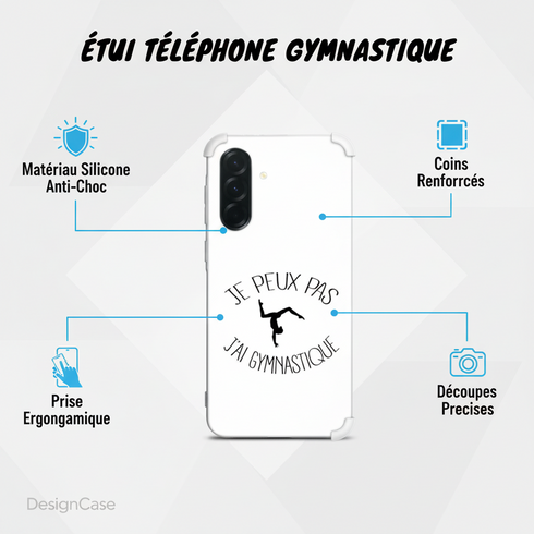 Coque de silicone Samsung Galaxy A36 5G Je peux pas j'ai Gymnastique, motif sport club de Gym
