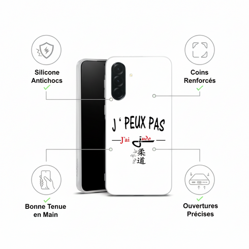 Coque renforcée Samsung Galaxy A36 5G Je peux pas j'ai Judo, collection sport et anniversaire