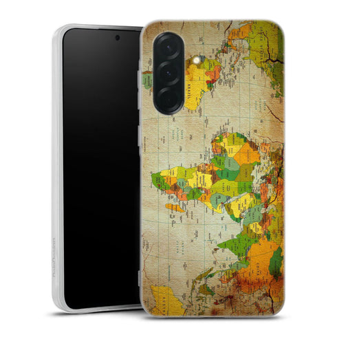 Coque Samsung Galaxy A36 5G Mappemonde | Housse silicone, antichocs, protection optimale - Motif floral
