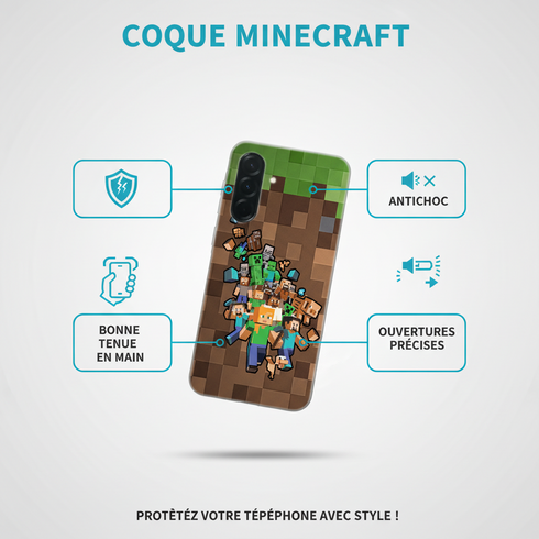 idée cadeau ado anniversaire cool et unique la Coque gaming pour Samsung a36 5G minecraft creeper forest