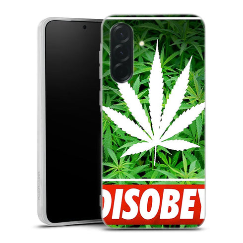 Coque Samsung Galaxy A36 5G Weed Cannabis Disobey | Housse Antichoc Silicone Souple, Ultra Fine, Protection intégrale, Motif Floral