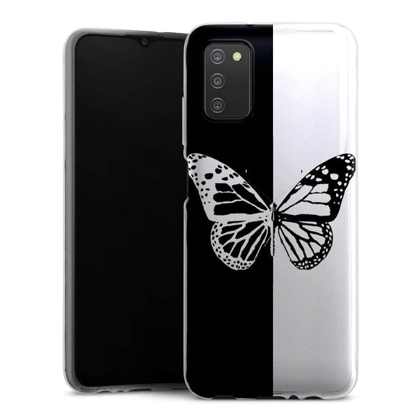 Coque Samsung Galaxy A03S Butterfly Noir et Blanc