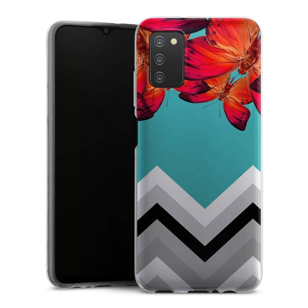 Coque Samsung A03S Papillon Aurore et Chevrons