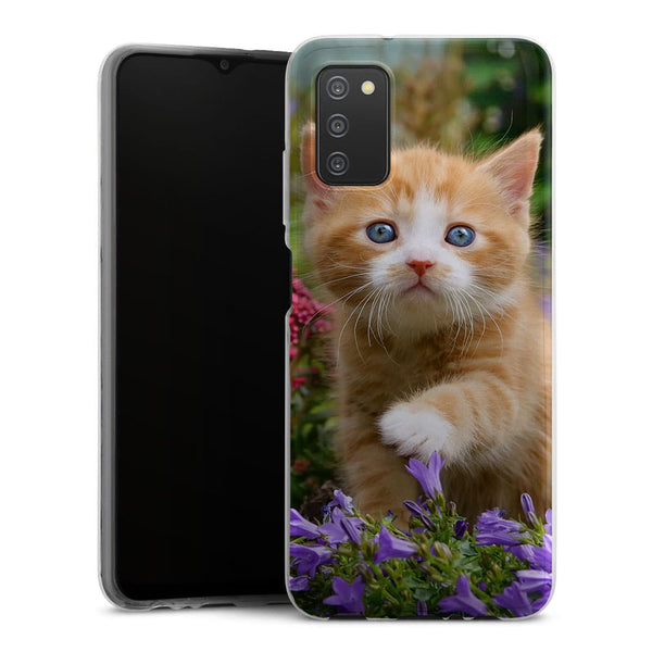 Coque Samsung Galaxy A03S Flowery Garden Lovely and enchanting cat