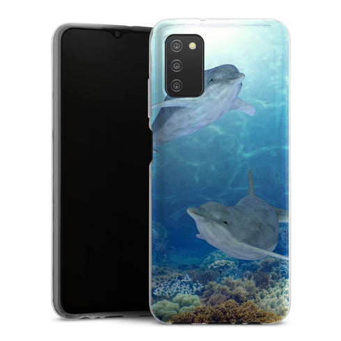 Coque Samsung Galaxy A03S Dauphins Heureux