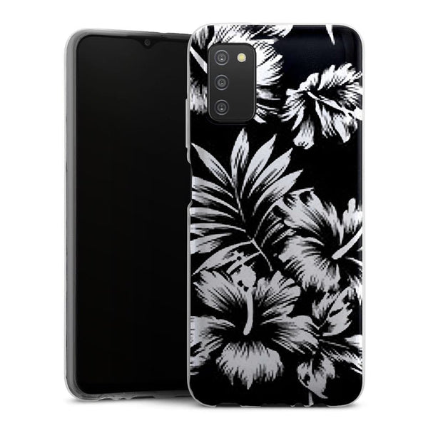 Coque pour Samsung Galaxy A03S Fleurs Sauvages Noires