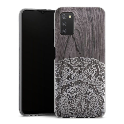Coque Samsung A03S Floral Lacet Bois