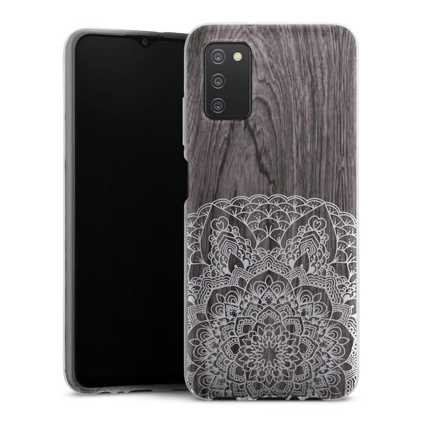 Coque Samsung A03S Floral Lacet Bois