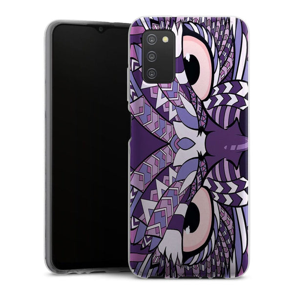 Coque Samsung Galaxy A03S Hibou violet Azteque