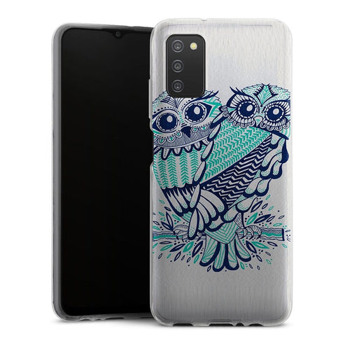 Coque Samsung Galaxy A03S Hiboux Turquoises