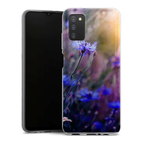 Coque Samsung Galaxy A03S Jardin Fleuri Violet Doré