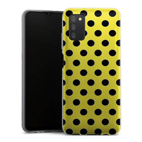 Coque Samsung A03S Jaune à Pois Noirs