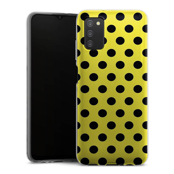 Coque Samsung A03S Jaune à Pois Noirs