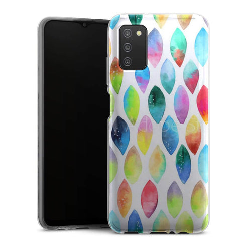 Coque Samsung Galaxy A03S Plumes Watercolors