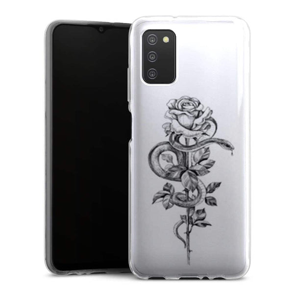 Coque Samsung A03S Snake and Roses Tattoo