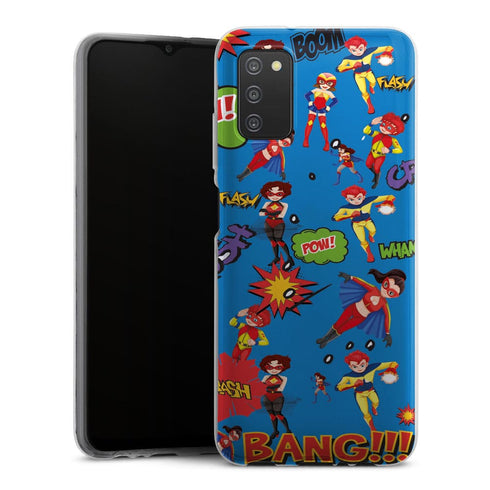 Coque Samsung Galaxy A03S Super Héros Bleu