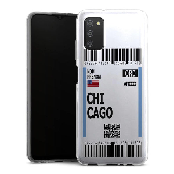 Coque Samsung A03S originale Billet d'avion Chicago