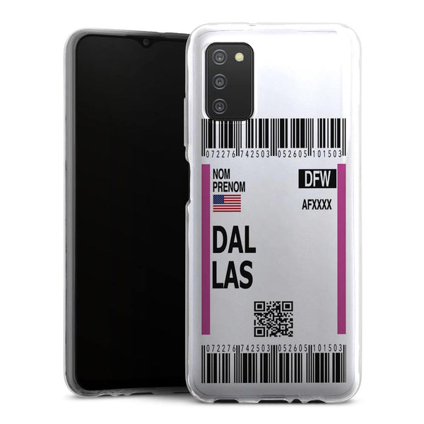Coque Samsung A03S originale Billet d'avion Dallas