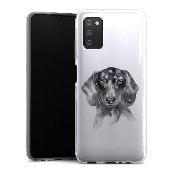 Coque Samsung Galaxy A03S Teckel Black and White