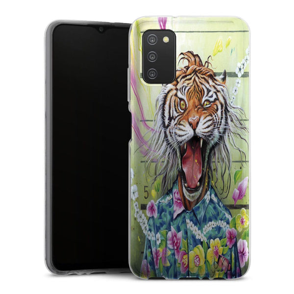 Coque Samsung Galaxy A03S Tiger Flowers