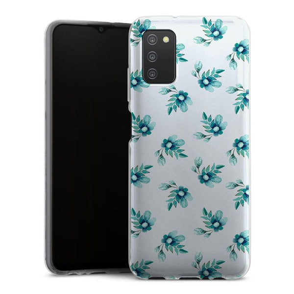 Coque Samsung Galaxy A03S Blue Flowers