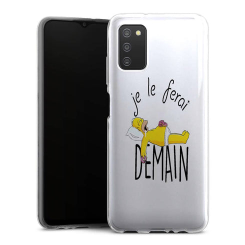 Coque portable Samsung A03S Je le Ferai demain Homer donuts