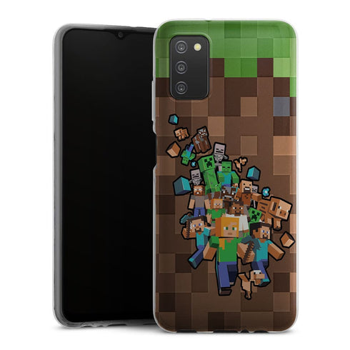 Coque Telephone Samsung Galaxy A03S Minecraft creeper forest