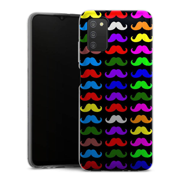 Coque Samsung A03S Moustaches Multicouleurs