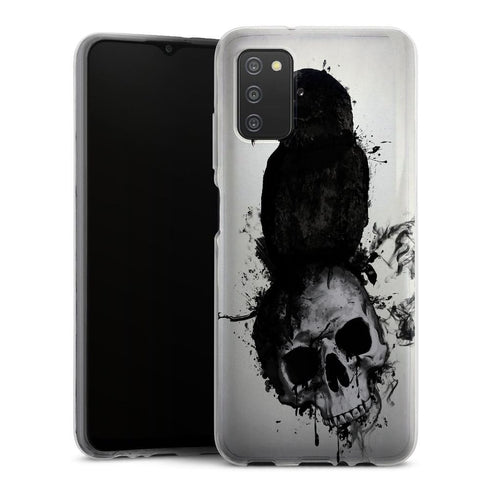 Coque Samsung Galaxy A03S Raven and Skull