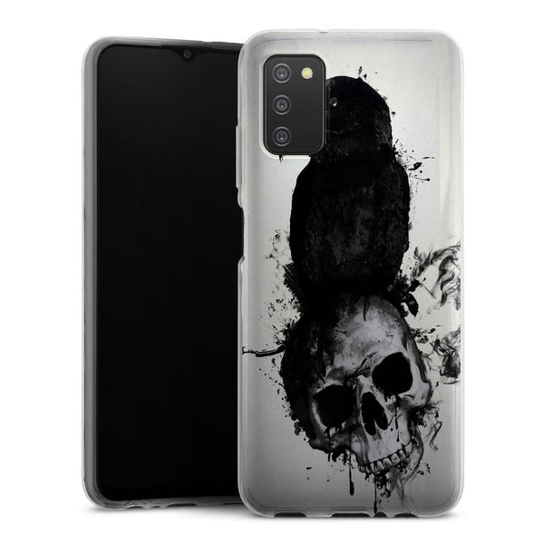 Coque Samsung Galaxy A03S Raven and Skull