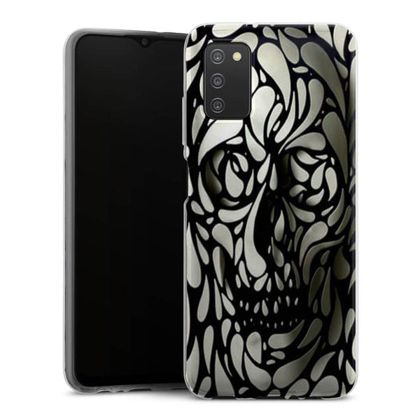 Coque A03S Skull White Black