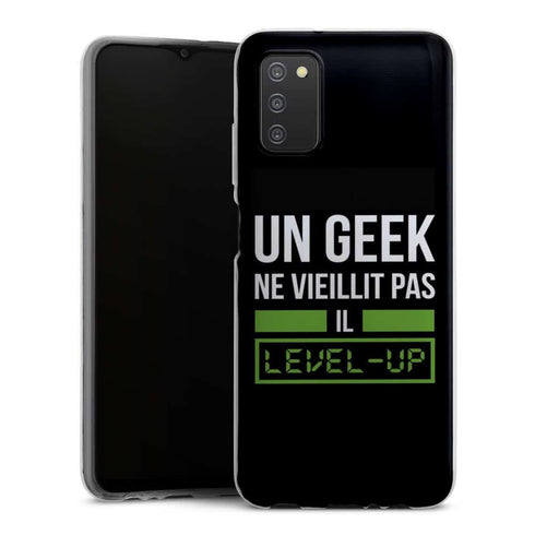 Coque Samsung A03S Un Geek Ne vieillit pas il Level Up