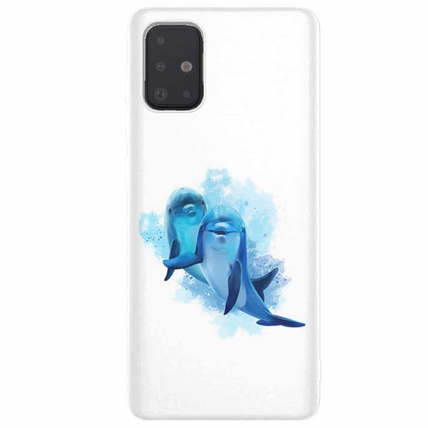 Dauphins Bleus, Coque Silicone Samsung Galaxy a51 Animaux
