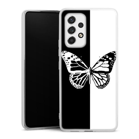 Coque Samsung Galaxy A53 5G Butterfly Noir et Blanc