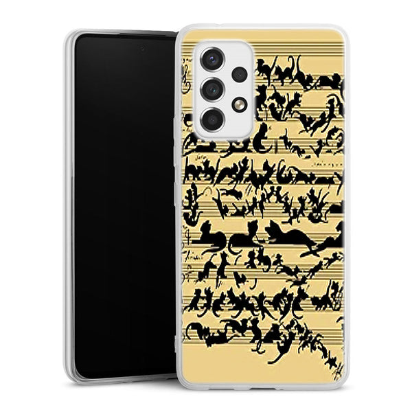 Coque Samsung Galaxy A53 5G Clef musicale pour chat