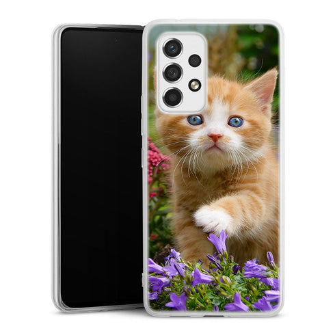 Coque Samsung Galaxy A53 5G Flowery Garden Lovely and enchanting cat