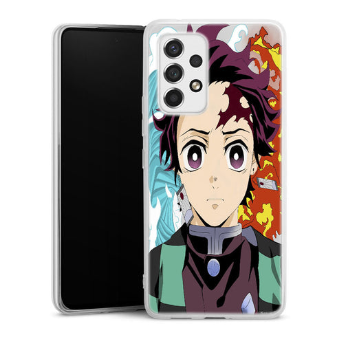 coque samsung A53 5G Demon Slayer Tanjiro Cardigan Fire