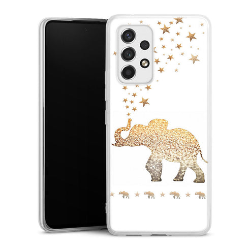 Coque Samsung Galaxy A53 5G Gatsby gold glitter elephant