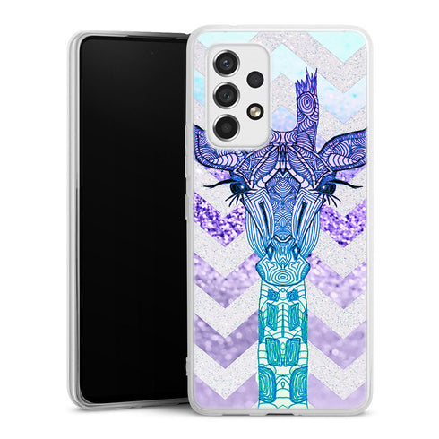 Coque Samsung Galaxy A53 5G Glitter Girafe Bleu
