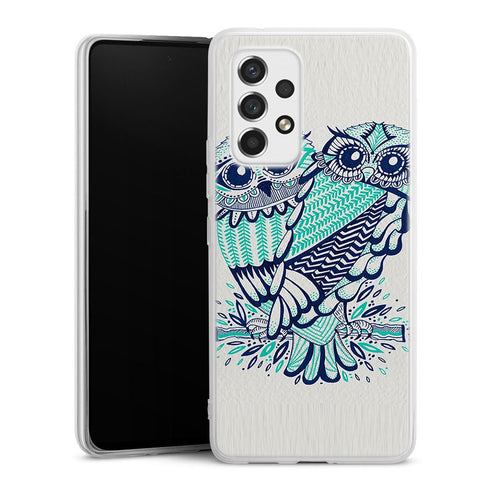 Coque Samsung Galaxy A53 5G Hiboux Turquoises